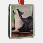 Schwarze Smokings-Katzenverzierung Ornament Aus Metall (Rechts)