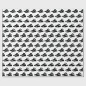 Schwarze Sneaker auf Weiß Geschenkpapier (Flach)