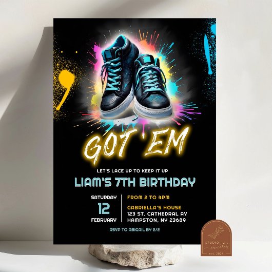 Schwarze Sneaker Bash Schuh Got Em Geburtstag Einladung