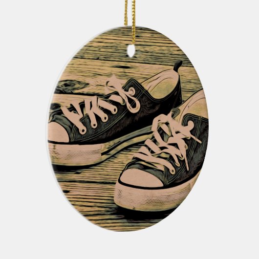 Schwarze Sneaker Keramik Ornament (Rechts)