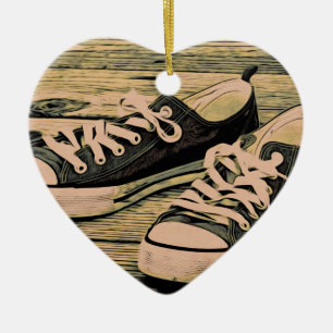Schwarze Sneaker Keramik Ornament