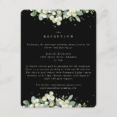 Schwarze Snowberry+Eukalyptus-Hochzeitsempfang Begleitkarte (Vorderseite)