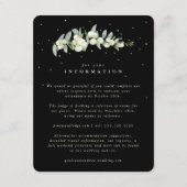 Schwarze Snowberry+Eukalyptus Stem Hochzeitdetails Begleitkarte (Vorderseite)