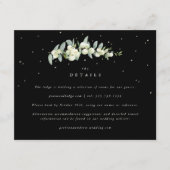 Schwarze Snowberry+Eukalyptus Stem Hochzeitdetails Begleitkarte (Vorderseite)