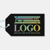 Schwarze Social Media-Herz Handmade für Ihr Logo Geschenkanhänger (Rückseite Horizontal)