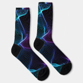 Schwarze Socken mit einem dynamischen, welligen Mu (Rechts)