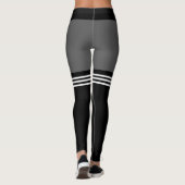 Schwarze Sockenstreifen Leggings (Rückseite)