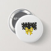 Schwarze Softll Mama Game Day Leopard Kariert Coqu Button (Vorne & Hinten)