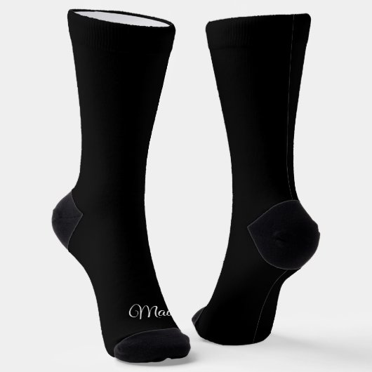 Schwarze Solid-Farbe Socken (Gewinkelt)