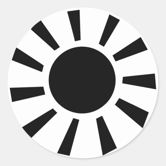 Schwarze Sonne Runder Aufkleber (Vorderseite)