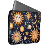 Schwarze Sonne und Mond Laptopschutzhülle (Vorne Rechts)