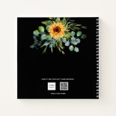 Schwarze Sonnenblume Eukalyptusgrün Notizblock (Rückseite)