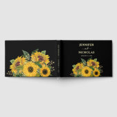 Schwarze Sonnenblume Hochzeit Gold Gästebuch (Voll)