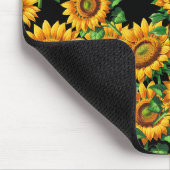Schwarze Sonnenblumen Blumencotattage Muster Mousepad (Ecke)