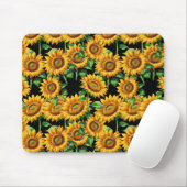 Schwarze Sonnenblumen Blumencotattage Muster Mousepad (Mit Mouse)