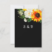 Schwarze Sonnenblumen und Weiße Blüte Save the Dat Date (Rückseite)