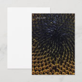 Schwarze Sonnenblumenkerne Mitteilungskarte (Vorne/Hinten)