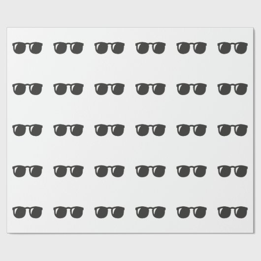 Schwarze Sonnenbrille Geschenkpapier (Flach)