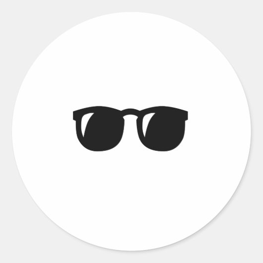 Schwarze Sonnenbrille Runder Aufkleber (Vorderseite)
