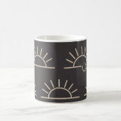 Schwarze Sonnenkissen | Modern Kaffeetasse (Mittel)