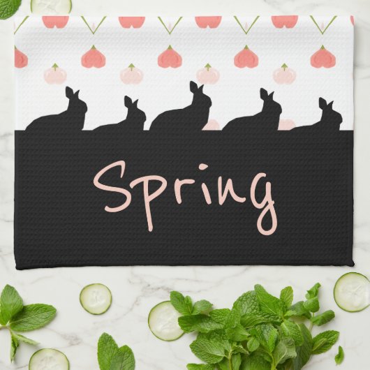 Schwarze, sonnige Silhouetten mit rosa Geschirrtuch (Gefaltet)