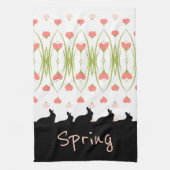 Schwarze, sonnige Silhouetten mit rosa Geschirrtuch (Vertikal)