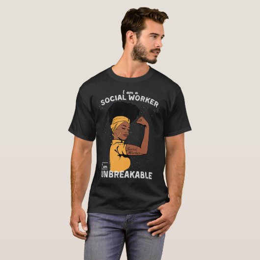 Schwarze Sozialarbeiter Geschenk unzerbrechliche S T-Shirt (Vorne ganz)