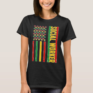 Schwarze Sozialarbeiter - US-Flagge für die afrika T-Shirt