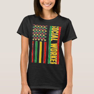Schwarze Sozialarbeiter - US-Flagge für die afrika T-Shirt