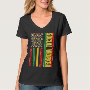 Schwarze Sozialarbeiter - US-Flagge für die afrika T-Shirt