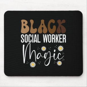 Schwarze Sozialarbeiterin Afroamerikanische Schwar Mousepad