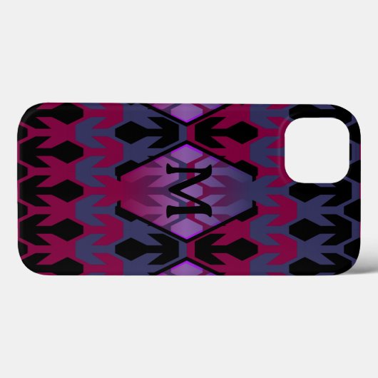 Schwarze Spacecrafts und Arrow Monogram Case-Mate iPhone Hülle (Rückseite (Horizontal))