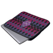 Schwarze Spacecrafts und Arrow Monogram Muster Laptopschutzhülle (Vorne Knopf)