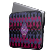 Schwarze Spacecrafts und Arrow Monogram Muster Laptopschutzhülle (Vorderseite Links)