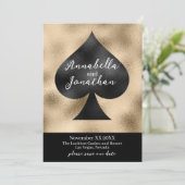 Schwarze Spade auf Gold Save The Date (Stehend Vorderseite)