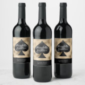 Schwarze Spade auf Gold Weinetikett (Flaschen)