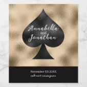 Schwarze Spade auf Gold Weinetikett (Einzelnes Label)