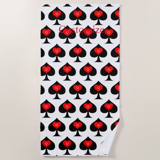 Schwarze Spades Red Hearts Thunder_Cove Strandtuch (Vorderseite)