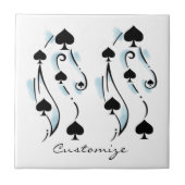 Schwarze Spades Tattoo Style Thunder_Cove Fliese (Vorderseite)