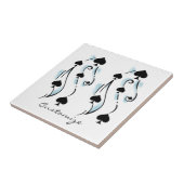 Schwarze Spades Tattoo Style Thunder_Cove Fliese (Seite)