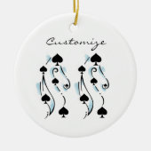 Schwarze Spades Tattoo Style Thunder_Cove Keramik Ornament (Vorne)