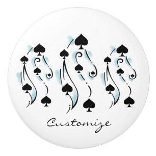 Schwarze Spades Tattoo Style Thunder_Cove Keramikknauf