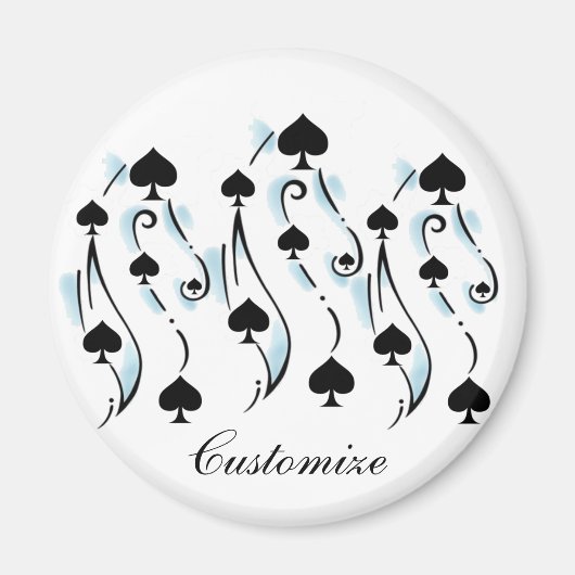 Schwarze Spades Tattoo Style Thunder_Cove Magnet (Vorne)