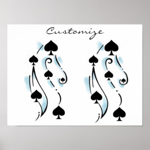 Schwarze Spades Tattoo Style Thunder_Cove Poster