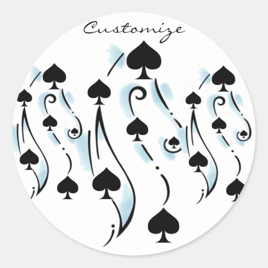 Schwarze Spades Tattoo Style Thunder_Cove Runder Aufkleber (Vorderseite)