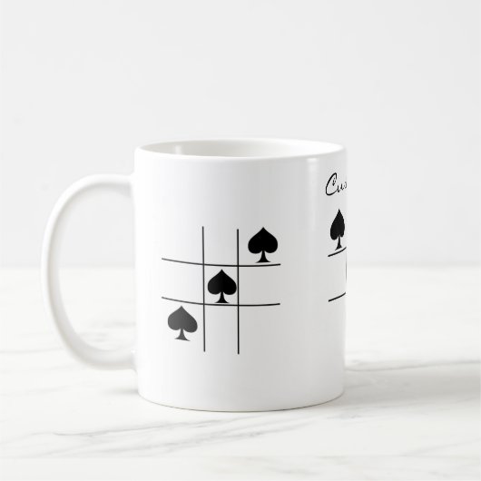 Schwarze Spades Tic Tac Toe Thunder_Cove Kaffeetasse (Links)