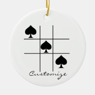 Schwarze Spades Tic Tac Toe Thunder_Cove Keramik Ornament