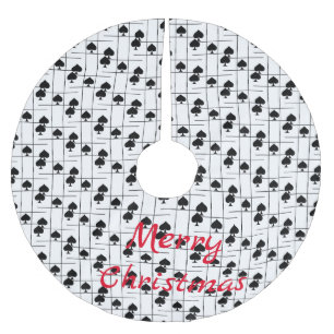 Schwarze Spades Tic Tac Toe Thunder_Cove Polyester Weihnachtsbaumdecke