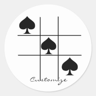 Schwarze Spades Tic Tac Toe Thunder_Cove Runder Aufkleber