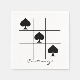 Schwarze Spades Tic Tac Toe Thunder_Cove Serviette